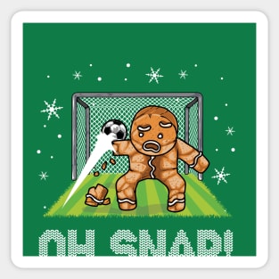 Christmas Soccer Goalie Gingerbread Man Oh Snap Sticker